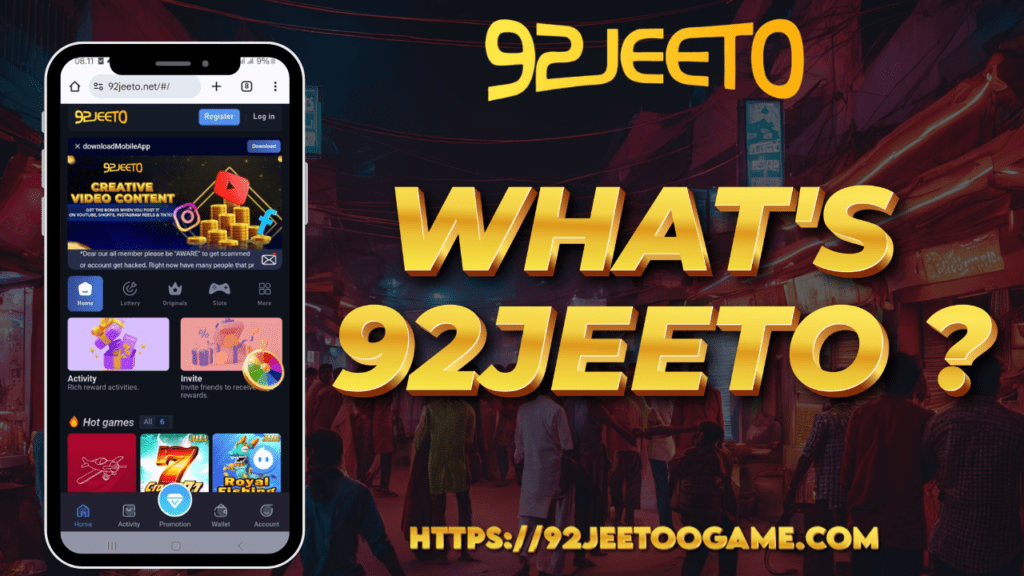 92Jeeto app showing games, videos, and quizzes with rewards.