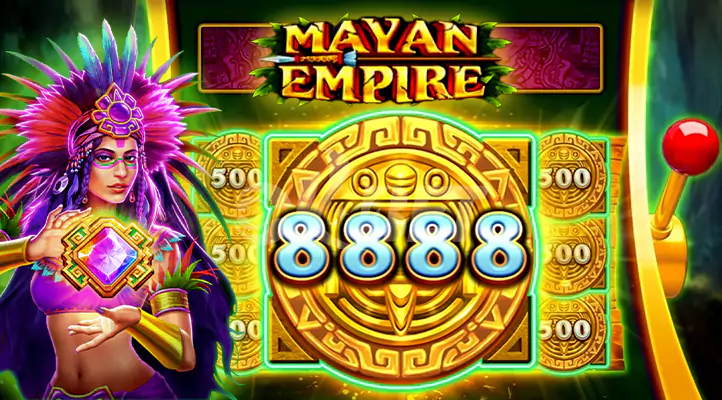 Slot Mayan Empire by JILI featuring ancient Mayan symbols like temples, idols, and treasures on the reels