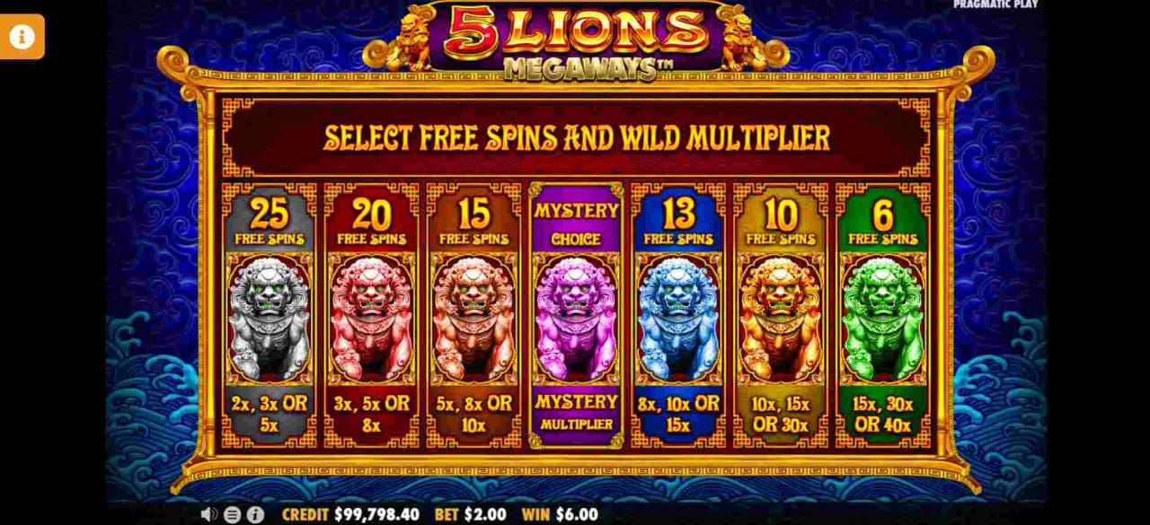 5 Lions Megaways Slot